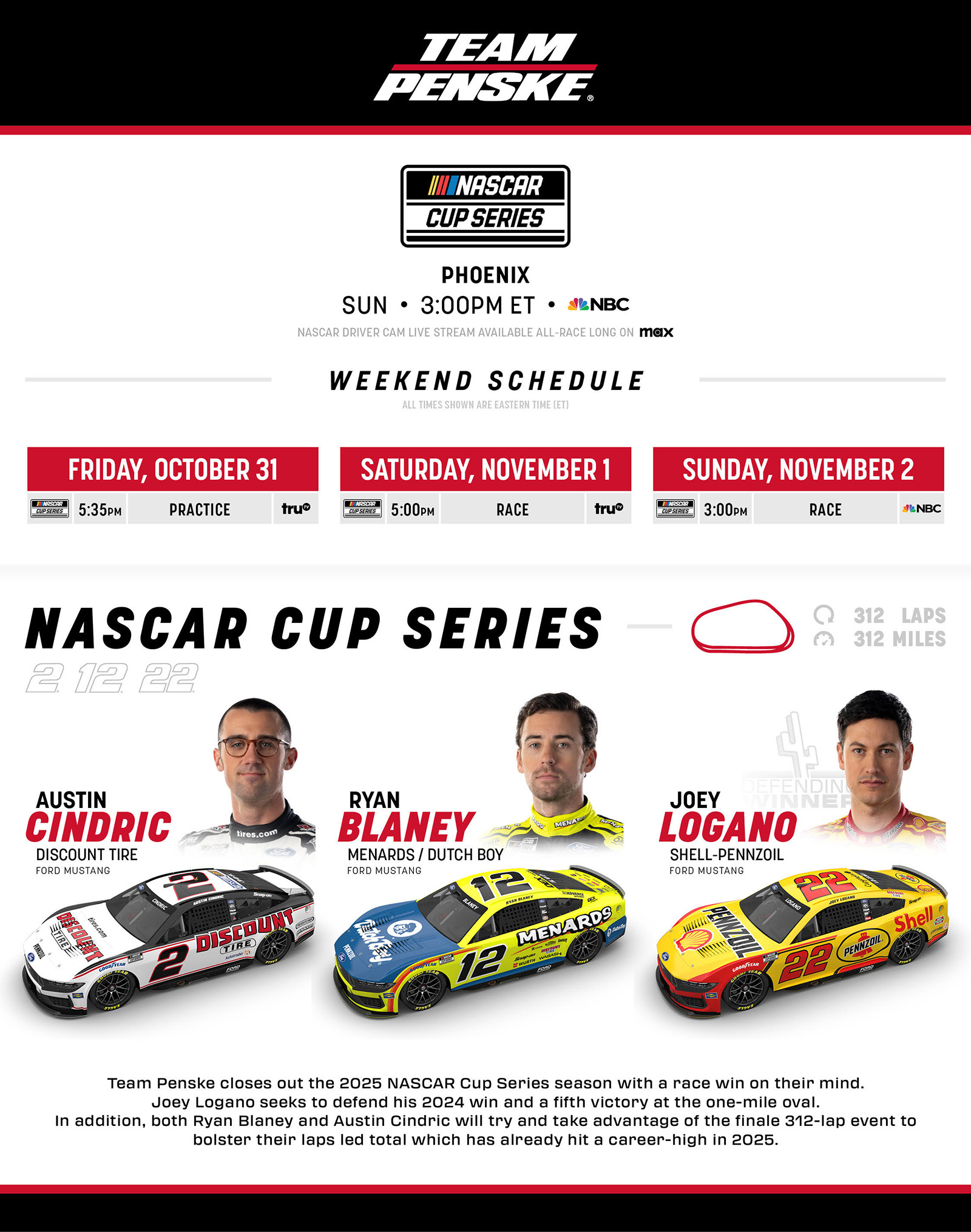 Team Penske Weekend Preview