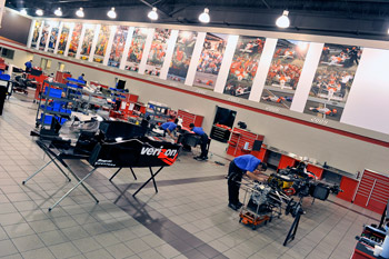 IndyCar garage area